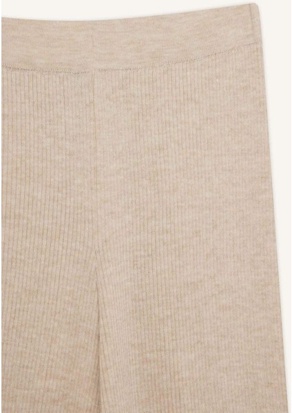 Regular Fit Basic Düz Beli Lastikli Düz Paça Triko Pantolon D6912AX24WN