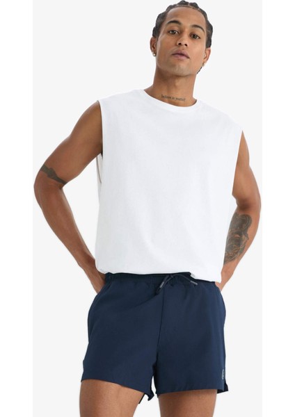 Fit Andy Baskılı Esnek Dokulu Kısa Boy Sporcu Deniz Şortu