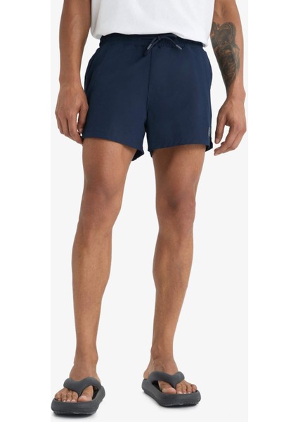 Fit Andy Baskılı Esnek Dokulu Kısa Boy Sporcu Deniz Şortu