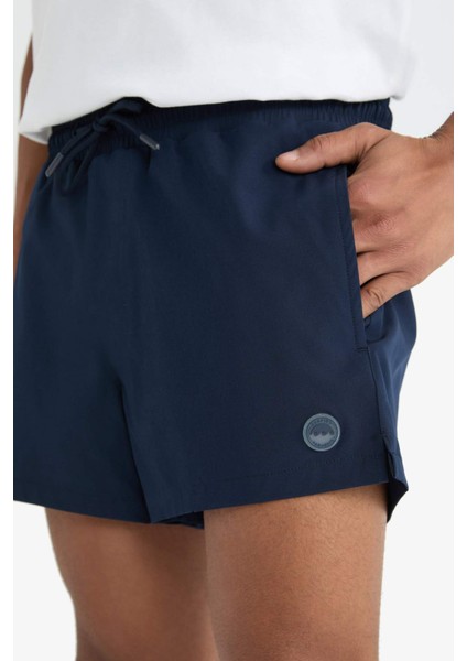 Fit Andy Baskılı Esnek Dokulu Kısa Boy Sporcu Deniz Şortu