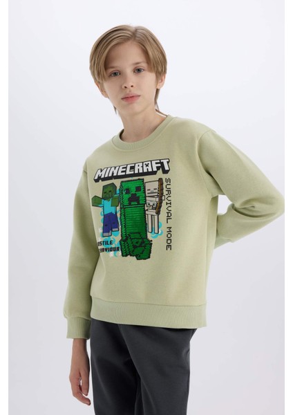 Erkek Çocuk Minecraft Bisiklet Yaka Sweatshirt D6747A824WN