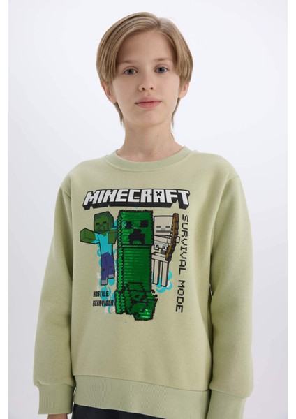 Erkek Çocuk Minecraft Bisiklet Yaka Sweatshirt D6747A824WN