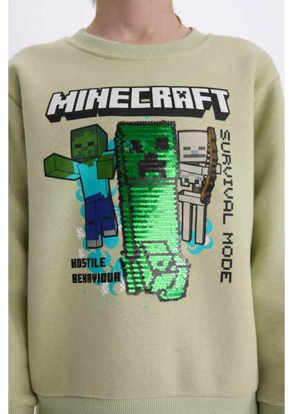 Erkek Çocuk Minecraft Bisiklet Yaka Sweatshirt D6747A824WN