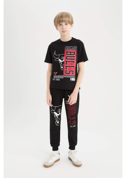 Erkek Çocuk NBA Chicago Bulls Bisiklet Yaka Kısa Kollu Tişört