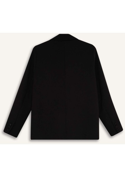 Regular Fit Ceket Yaka Krep Blazer Ceket D9554AX24AU