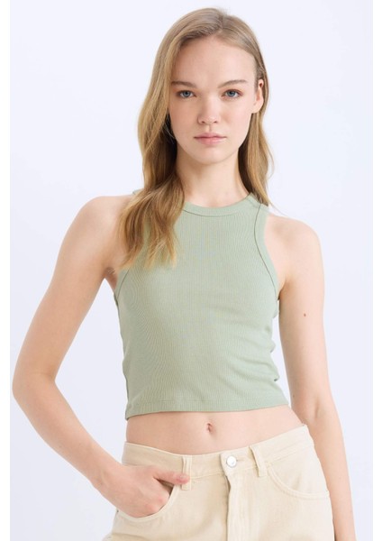 Fitted Halter Yaka Fitilli Kaşkorse Atlet U0357AZ25SM