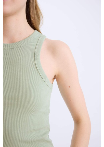 Fitted Halter Yaka Fitilli Kaşkorse Atlet U0357AZ25SM