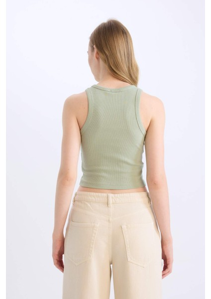 Fitted Halter Yaka Fitilli Kaşkorse Atlet U0357AZ25SM