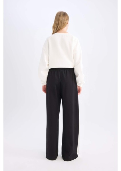 Coool Wide Leg Geniş Bol Paça Eşofman Altı Geniş Paça Beli Lastikli Bağcıklı Şeritli D4764AX24AU