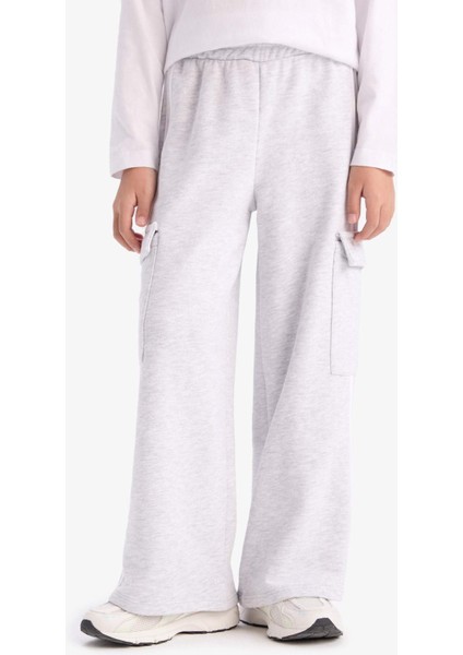 Kız Çocuk Wide Leg Beli Lastikli Geniş Bol Paça Eşofman Altı D9251A825SP