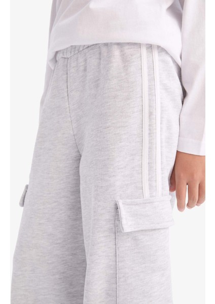 Kız Çocuk Wide Leg Beli Lastikli Geniş Bol Paça Eşofman Altı D9251A825SP