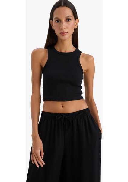 Fitted Halter Yaka Fitilli Kaşkorse Atlet U0357AZ25SM