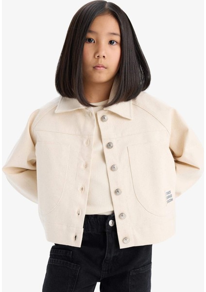 Kız Çocuk Crop Pamuklu Uzun Kollu Gömlek Ceket D9147A825SP