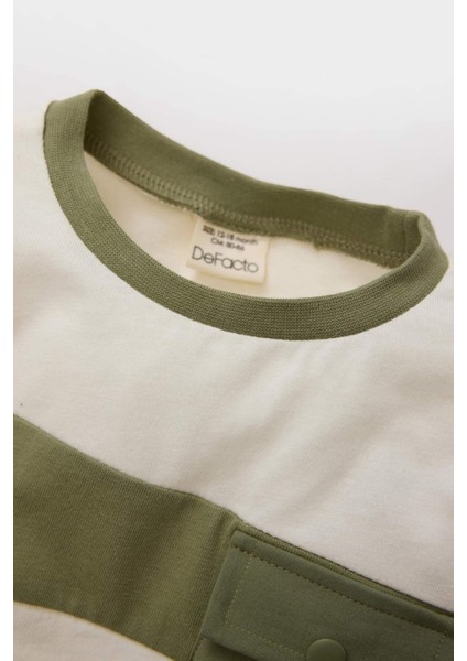 Erkek Bebek 2'li Takım Renk Bloklu Sweatshirt Eşofman Altı B9266A525SP