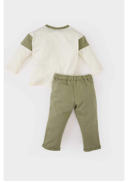 Erkek Bebek 2'li Takım Renk Bloklu Sweatshirt Eşofman Altı B9266A525SP