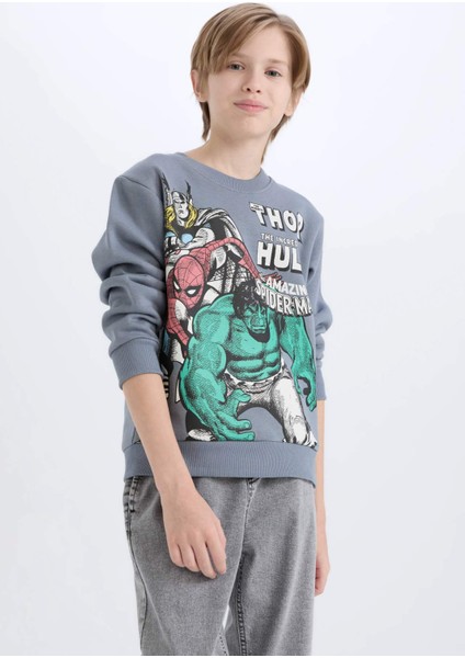 Erkek Çocuk Marvel Comics Bisiklet Yaka Sweatshirt D6738A824WN
