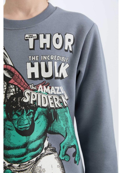 Erkek Çocuk Marvel Comics Bisiklet Yaka Sweatshirt D6738A824WN