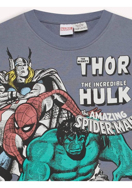 Erkek Çocuk Marvel Comics Bisiklet Yaka Sweatshirt D6738A824WN