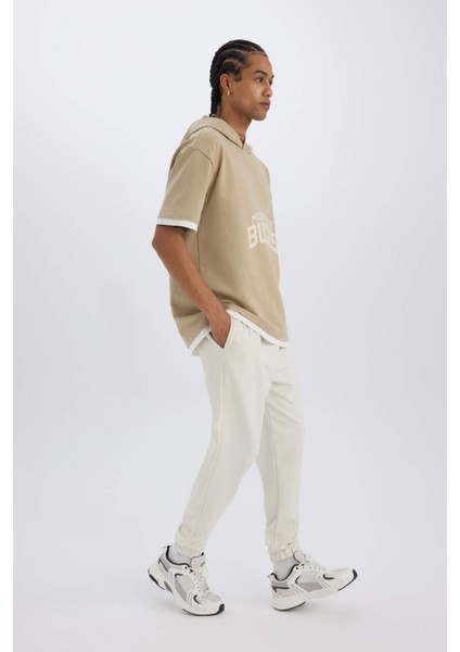 Fit Sporcu Jogger Eşofman Altı Standart Fit Basic Düz Cepli Beli Paçası Lastikli