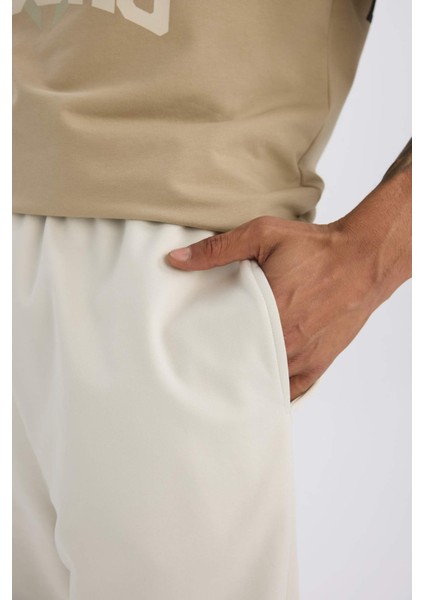 Fit Sporcu Jogger Eşofman Altı Standart Fit Basic Düz Cepli Beli Paçası Lastikli