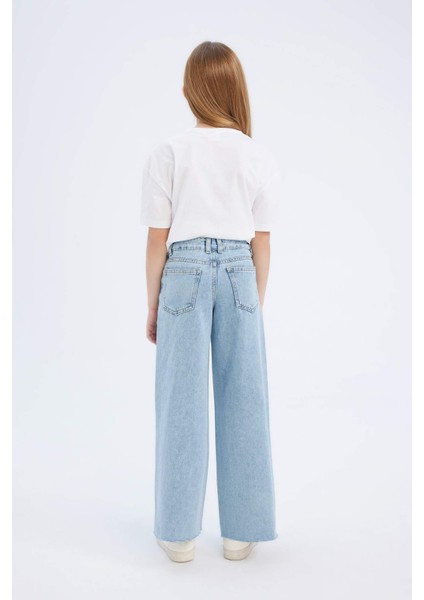 Kız Çocuk Wide Leg Geniş Bol Paça Jean Pantolon D7092A825SM
