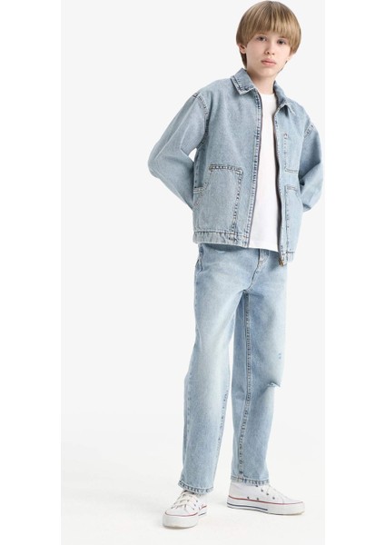 Erkek Çocuk Loose Fit Düz Paça Jean Pantolon D7209A825SP