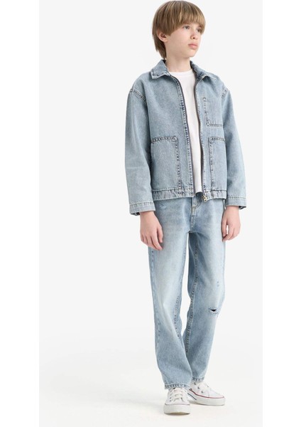 Erkek Çocuk Loose Fit Düz Paça Jean Pantolon D7209A825SP