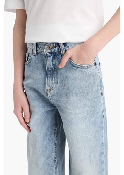 Erkek Çocuk Loose Fit Düz Paça Jean Pantolon D7209A825SP