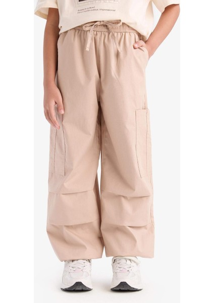 Kız Çocuk Paraşüt Kargo Jogger Paça Pamuklu Pantolon D7607A825SM