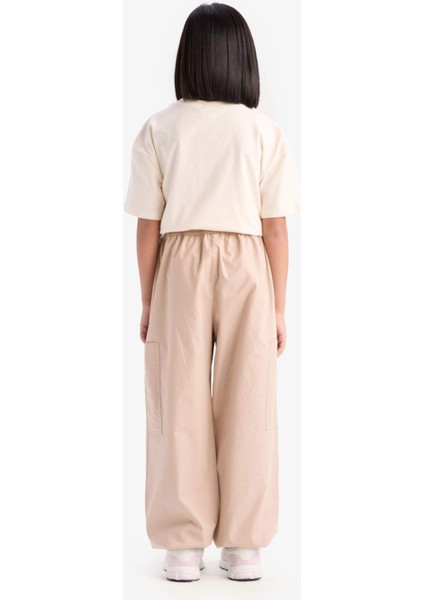 Kız Çocuk Paraşüt Kargo Jogger Paça Pamuklu Pantolon D7607A825SM