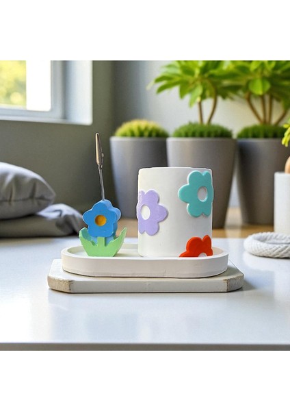 Dekoratif Sevimli Papatya Kabartmalı Kalemlik ve Papatya Notluk Seti fiyatları