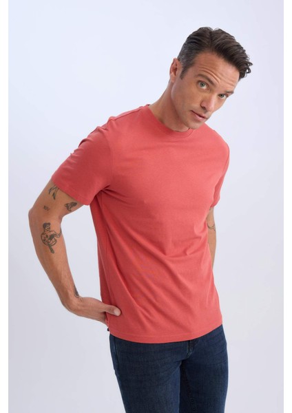 %100 Pamuk New Regular Fit Bisiklet Yaka Basic Düz Kısa Kollu Tişört V7699AZ25SP