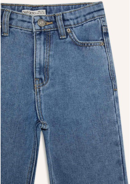 Kız Çocuk Flare Fit İspanyol Paça Jean Pantolon D7096A825SM