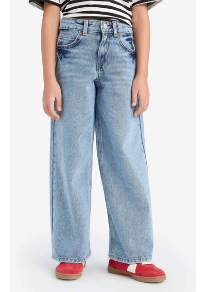 Kız Çocuk Wide Leg Geniş Paça Jean Pantolon D7093A825SM
