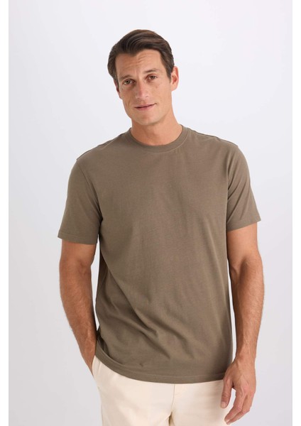 %100 Pamuk New Regular Fit Bisiklet Yaka Basic Düz Kısa Kollu Tişört V7699AZ25SP