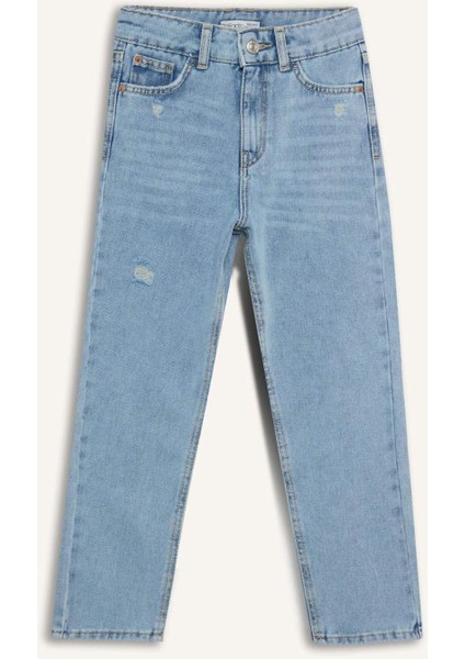 Kız Çocuk Mom Fit Standart Paça Jean Pantolon D7095A825SM