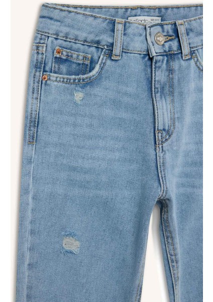 Kız Çocuk Mom Fit Standart Paça Jean Pantolon D7095A825SM