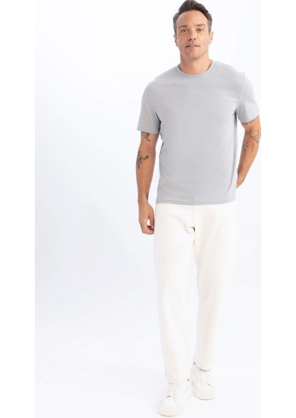 %100 Pamuk New Regular Fit Bisiklet Yaka Basic Düz Kısa Kollu Tişört V7699AZ25SP