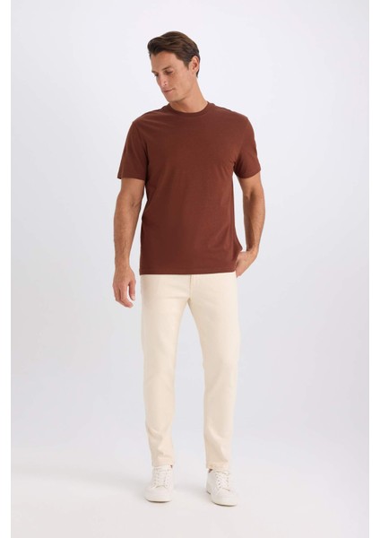 %100 Pamuk New Regular Fit Bisiklet Yaka Basic Düz Kısa Kollu Tişört V7699AZ25SP