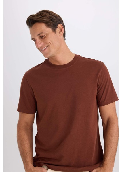 %100 Pamuk New Regular Fit Bisiklet Yaka Basic Düz Kısa Kollu Tişört V7699AZ25SP