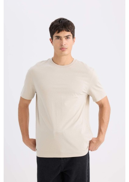 %100 Pamuk New Regular Fit Bisiklet Yaka Basic Düz Kısa Kollu Tişört V7699AZ25SP