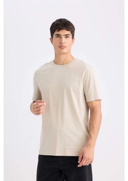 %100 Pamuk New Regular Fit Bisiklet Yaka Basic Düz Kısa Kollu Tişört V7699AZ25SP