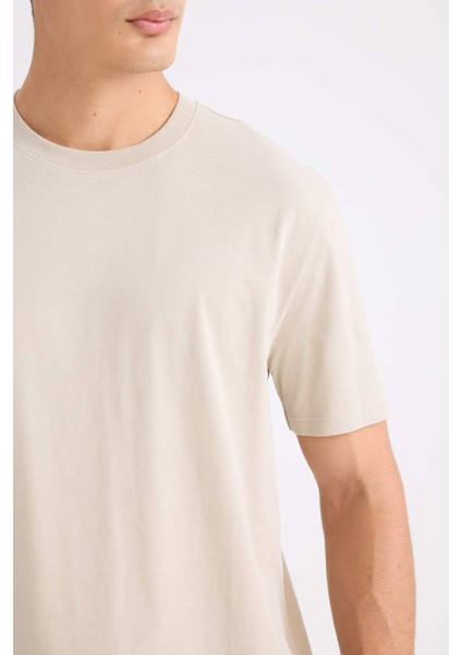 %100 Pamuk New Regular Fit Bisiklet Yaka Basic Düz Kısa Kollu Tişört V7699AZ25SP