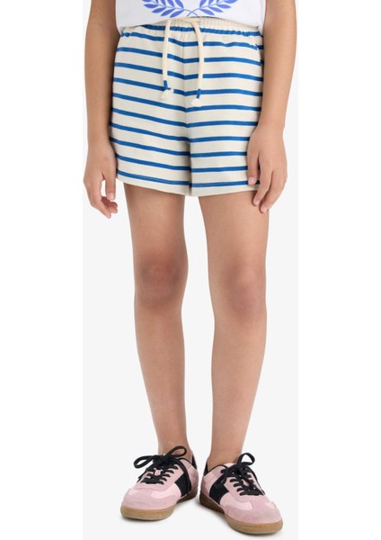 Kız Çocuk Beli Lastikli Çizgili Şort A2466A825HS