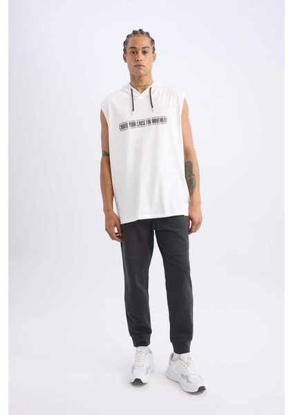 Fit Slim Fit Dar Kesim Baskılı Kapüşonlu Sporcu Atlet A1819AX24AU