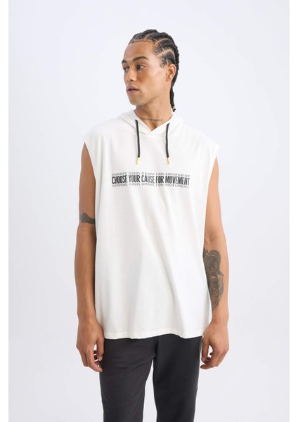 Fit Slim Fit Dar Kesim Baskılı Kapüşonlu Sporcu Atlet A1819AX24AU