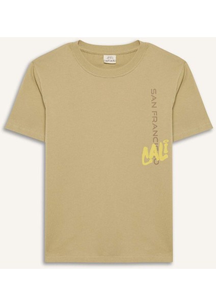 Erkek Çocuk Bisiklet Yaka Sırt Baskılı Kısa Kollu Tişört