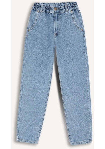 Kız Çocuk Paperbag Jogger Paça Pamuklu Jean Pantolon D7112A825SM