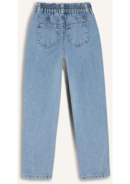 Kız Çocuk Paperbag Jogger Paça Pamuklu Jean Pantolon D7112A825SM