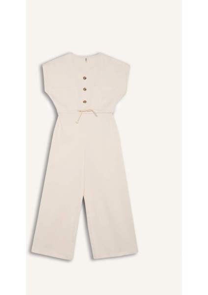 Kız Çocuk Gabardin Kısa Kollu Tulum D9308A825SM